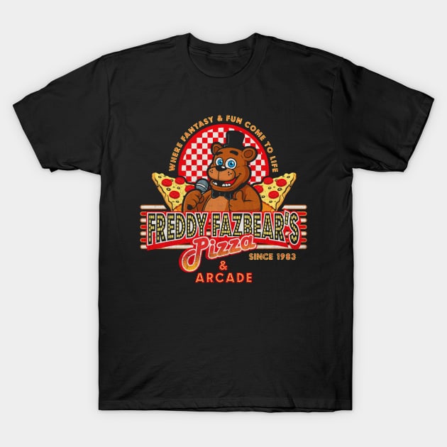Freddy Fazbear's Pizza Since 1983 Dks T-Shirt by Alema Art